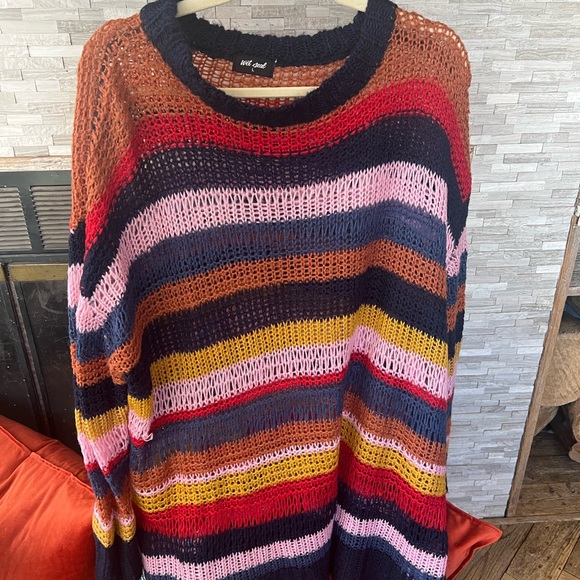 Wet Seal Sweaters - Wet Seal Multicolor Striped Sweater